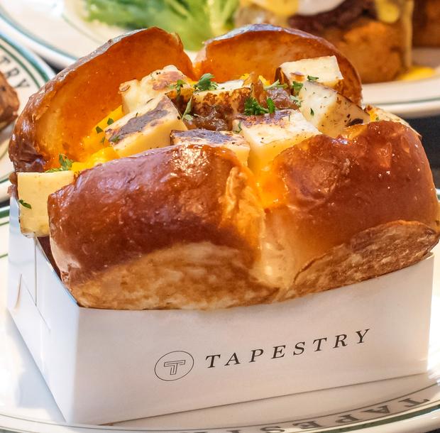 Rise and Shine Egg Drop served in a branded Tapestry box